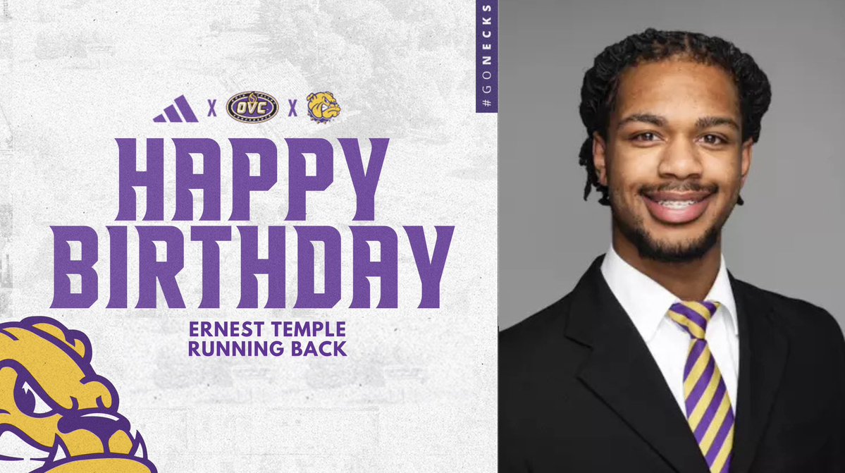 WIUFootball's tweet image. WIU Football would like to wish Ernest Temple a Happy Birthday!  

#GoNecks | #OneGoal | #ECI