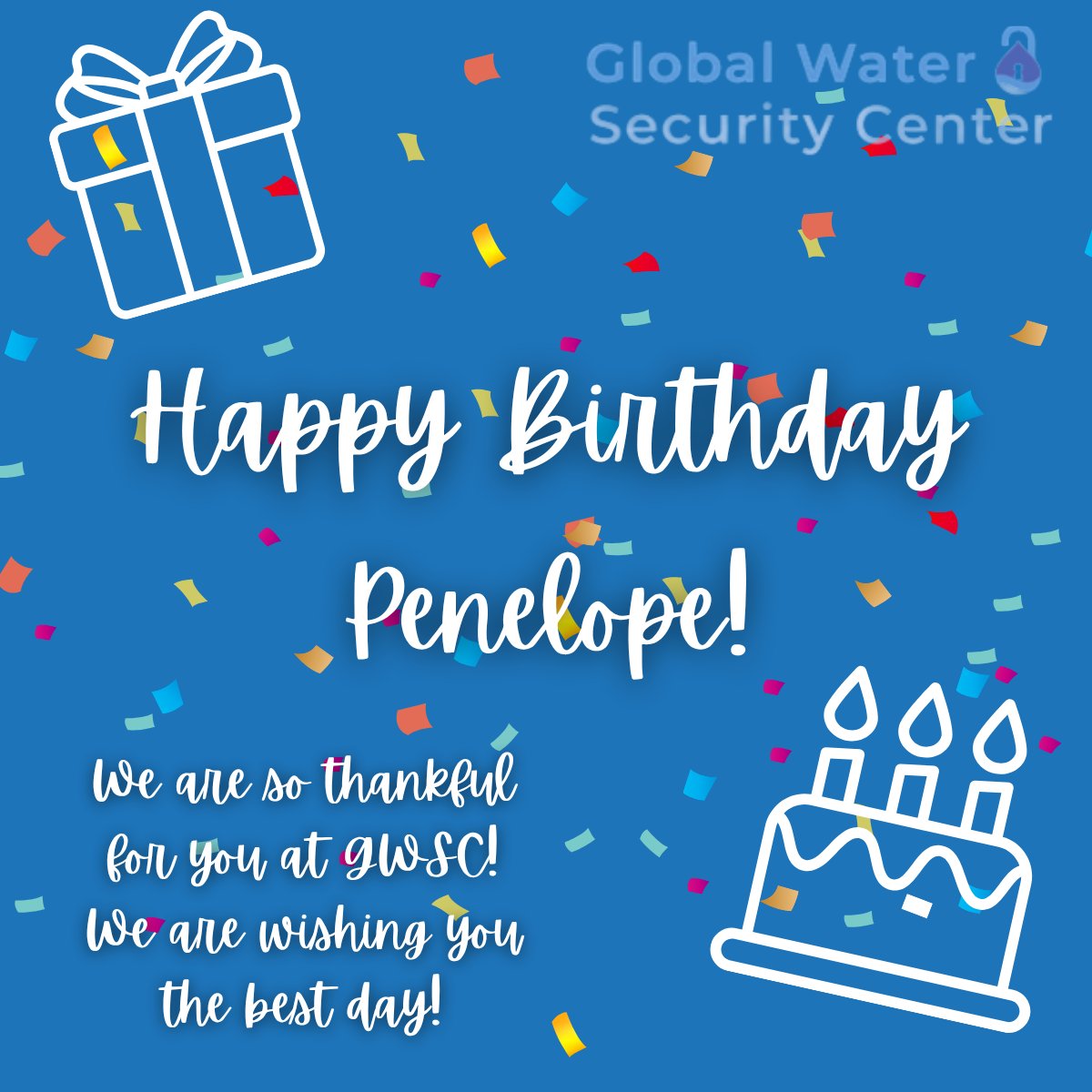 Happy Birthday to Penelope, one of our incredible Human-Environmental Analysts! Wishing you the best day filled with celebration and joy! 🎉🥳

#TeamGWSC #HappyBirthday