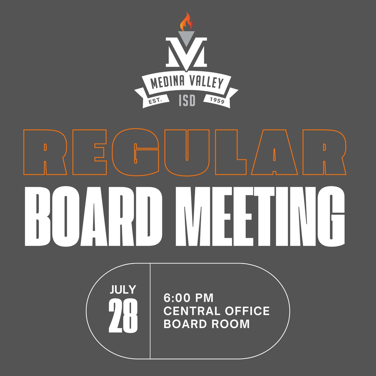 MVISD will have a Regular Board Meeting on 7/28/25 at 6 p.m.
Link to Watch Livestream (MVISD YouTube): mvisd.com/livestream/
Agenda (posted 72 hours before the meeting), past agendas, and minutes can be found here: meetings.boardbook.org/Public/Organiz…