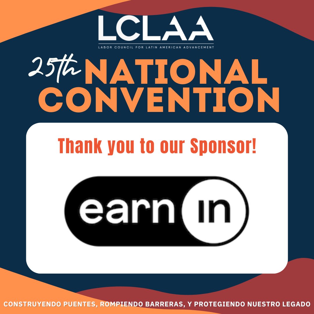 LCLAA's tweet image. ⭐️ We want to take a moment to thank EarnIn for sponsoring this unforgettable experience for our community! @earnin
✊🏽Let's stand together to fight for the rights of all workers !
#LCLAA25 #Atlanta2025 #BuildingBridges
#RompiendoBarreras #ProtectingOurLegacy