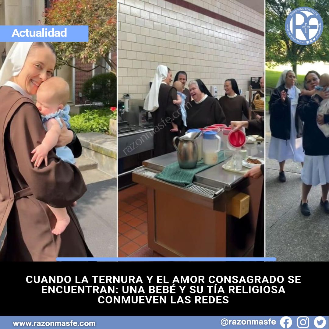 razonmasfe's tweet image. 📰Un emotivo video muestra el encuentro entre la pequeña Quinn, de 6 meses, y su tía la hermana Mary Francis, junto a otras religiosas franciscanas que recibieron con alegría a la bebé.
➕ info: razonmasfe.com/cuando-la-tern…