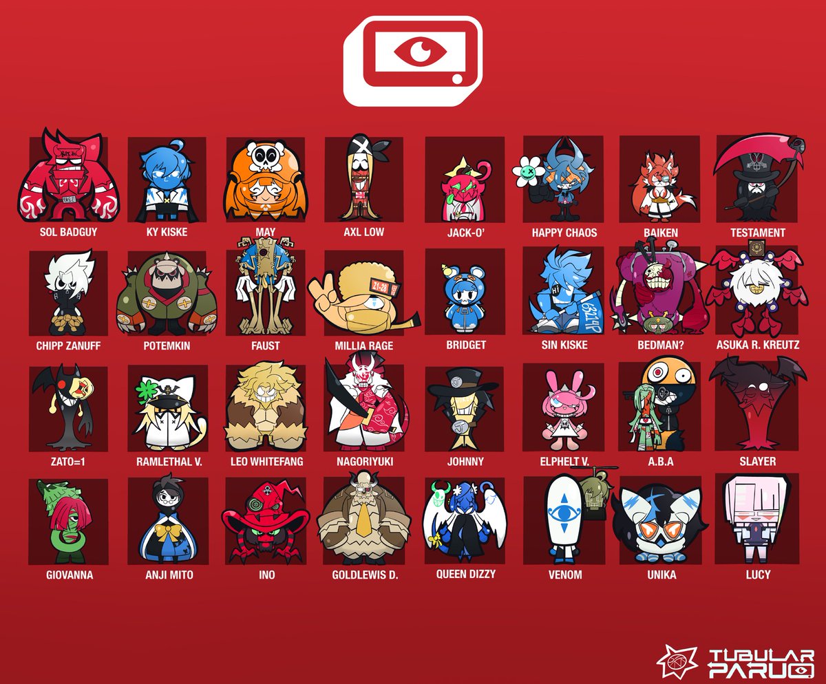 Tubularparu's tweet image. I’m still really proud of how the Guilty Gear Strive toys came out :3