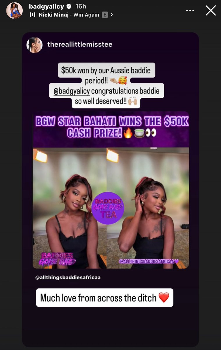 UpdatesOfZeus's tweet image. Bahati seemingly confirming that she won the 50k 👑 #BaddiesGoneWild #BaddiesGoneWildReunion