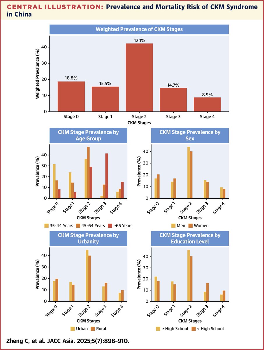 JACCJournals's tweet image. Poor #CKM health is widespread in China, underscoring the urgent need for collaborative and comprehensive management strategies to tackle CKM syndrome epidemic. jacc.org/doi/10.1016/j.…

#JACCAsia #ACCIntl #CKD #cvMetabolic
