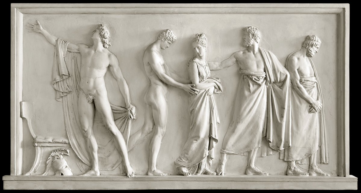 DailyBriseis's tweet image. Achilles Delivers Briseis to Agamemnon's Heralds by Antonio Canova