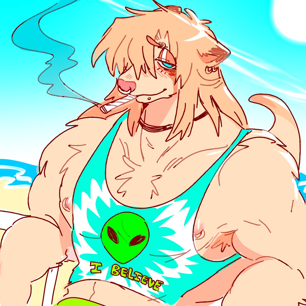 cclownteeth's tweet image. stoner on the beach