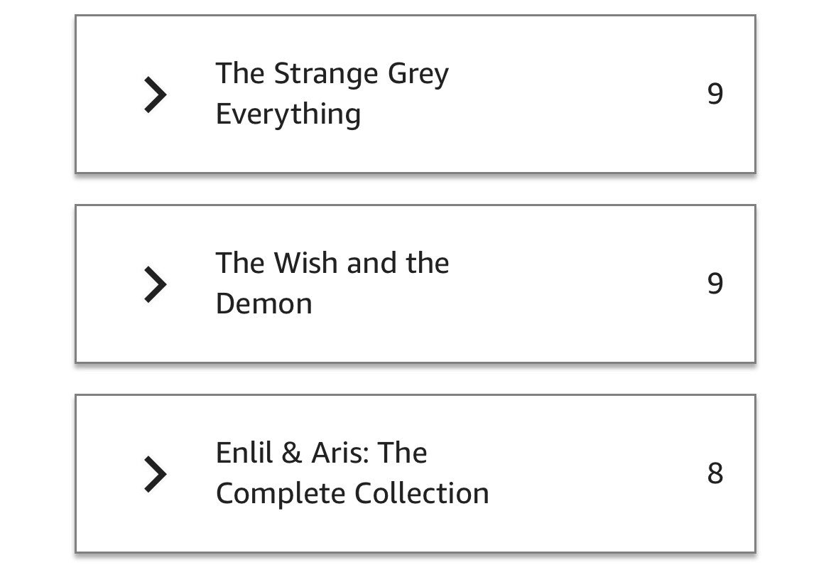 Now just one KDP sale away from 10 sales for the month of July for The Strange Grey Everything and The Wish and the Demon, and two away for Enlil &amp; Aris! 🥳

Making ten KDP sales of each book this month would absolutely make my day! Every repost helps! 🩶

linktr.ee/rjcrunden