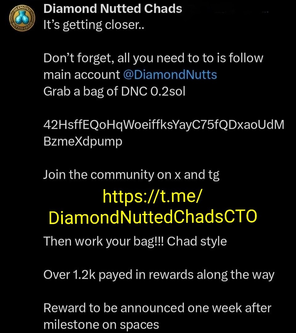 Crypto_CHADDETT's tweet image. While WE $DNC build in silence, CHADs &amp;amp; CHADDETTs make the noise. Push culture.
Let’s make this legendary.🔥🔥
We are the Narrative in this Space

@DiamondNutts