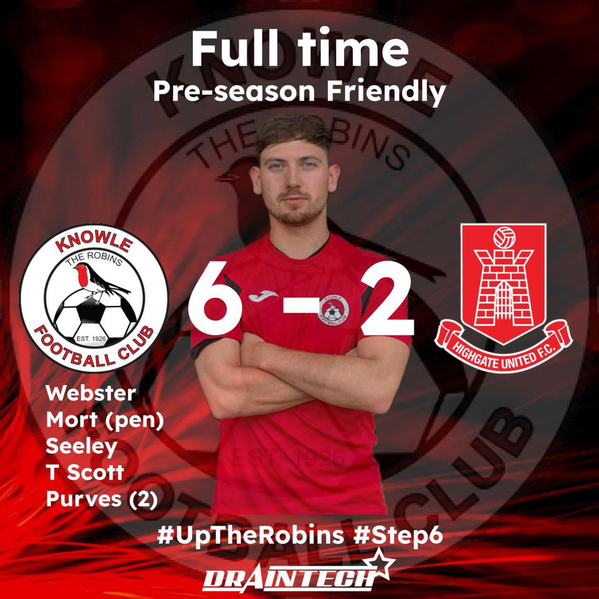 Knowle_FC's tweet image. FT | Knowle 6–2 @HighgateUnited
The Robins put on a show at The Draintech with a dominant win over Step 5 opposition 🔥
Webster
Mort (pen) - Sponsored by Anthony Bermingham Building and Carpentry
Seeley
T. Scott
Purves (2)
Strong shift all round 💪
#UpTheRobins #Step6