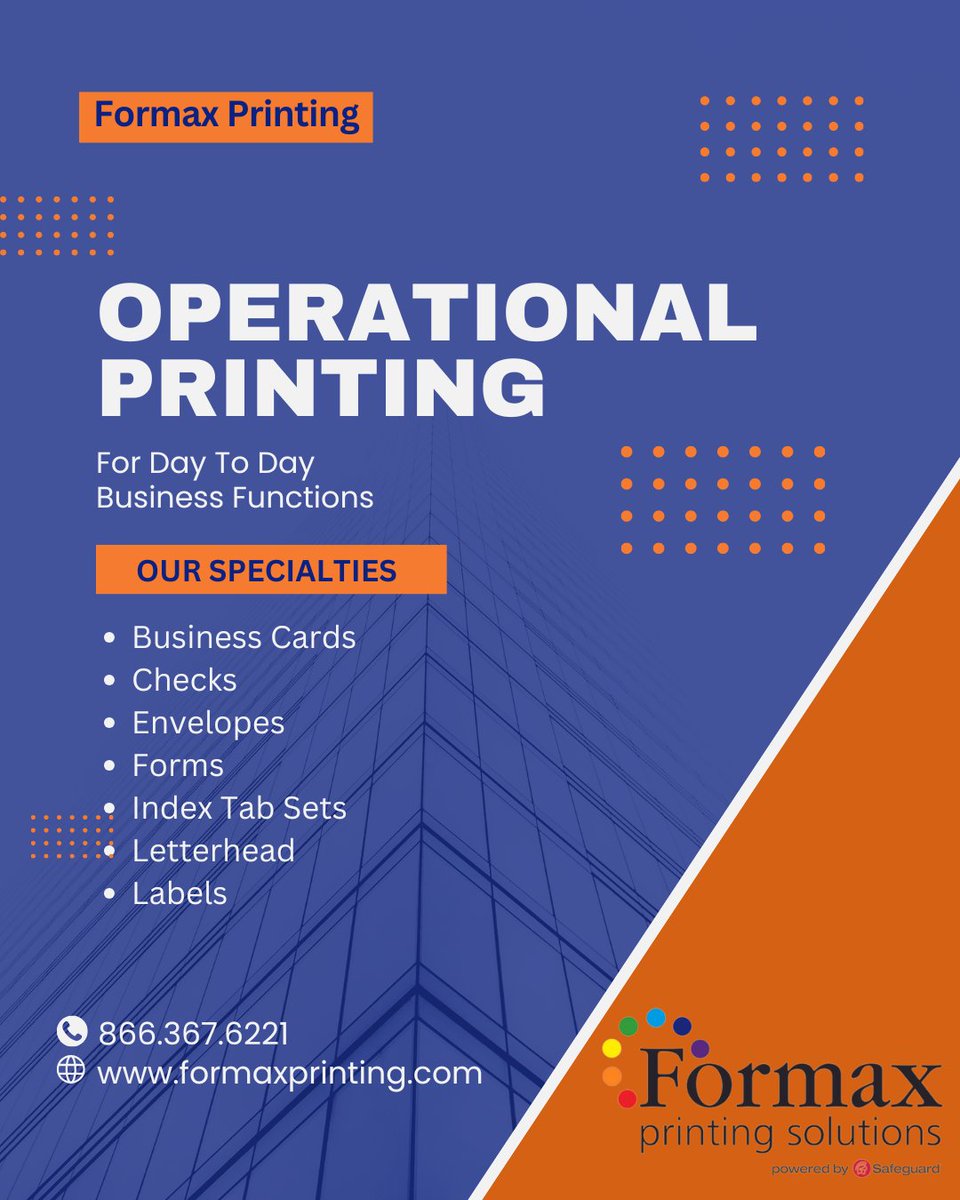 FormaxPrinting's tweet image. Keep business running smoothly with professional operational printing—forms, invoices, checks, labels &amp;amp; more, customized for your workflow. Reliable. Branded. Essential. #formax #printing #formaxprinting #operationalprinting #businessprinting #customforms