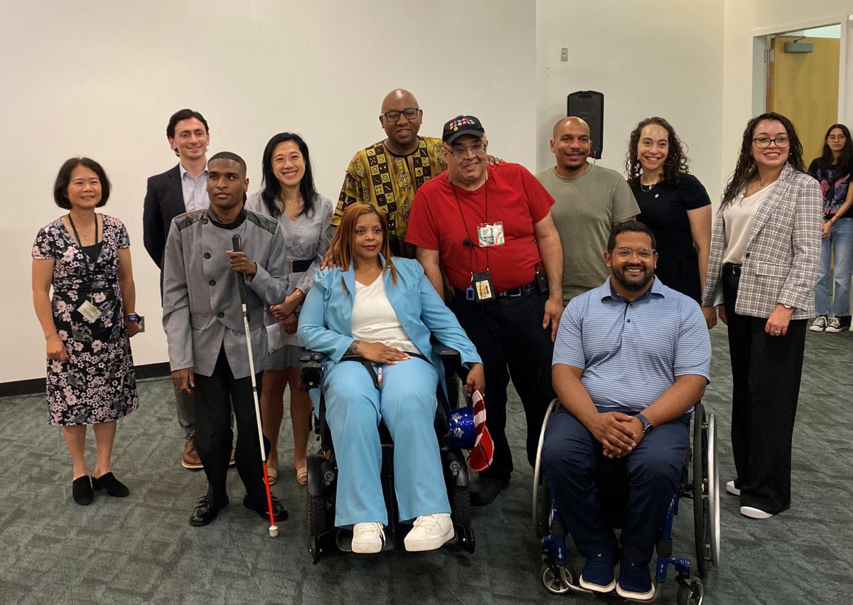 CMSandraUng's tweet image. Accessibility is not a privilege, it’s a right. Today marks the 35th Anniversary of the signing of the Americans with Disabilities Act. I joined advocates at the Flushing @QPLNYC this week to reflect on how far we’ve come and the work still ahead. #DisabilityPrideMonth