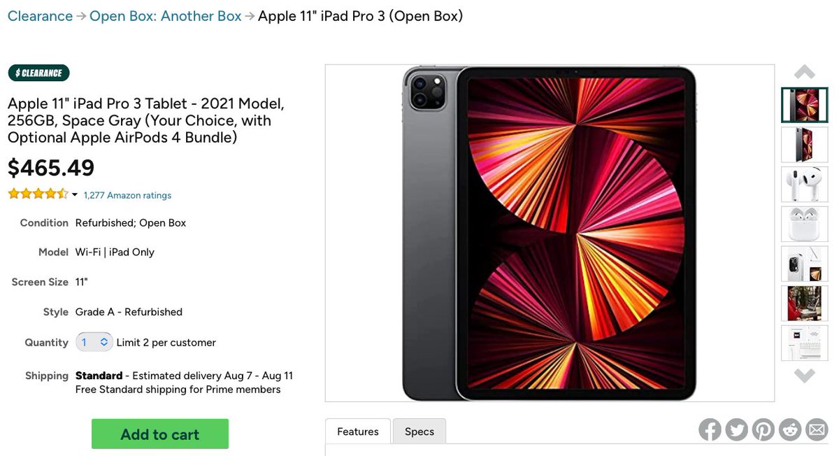 LordOfDiscounts's tweet image. Apple 11" iPad Pro 3 Tablet - 2021 Model, 256GB, Space Gray (Your Choice, with Optional Apple AirPods 4 Bundle) now $465.49 via Woot!
🔗 - link.lordofsavings.com/3GJxAsJ
#LRDeal | #AD