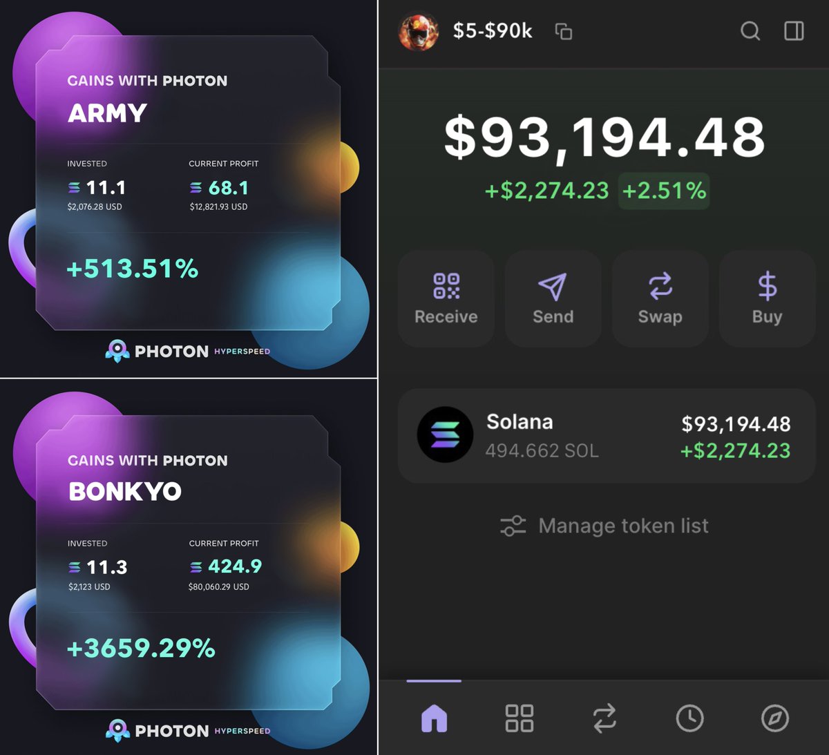 $5 to $90K challenge completed in 9 days.

Goal to $100K challenge will start soon.

- If you don’t have money to start, I’ll give it to you for free.
- 90% win rate. Multiple 100x calls.
- Live trades tracked via a public wallet.

If you’re in:
• Follow my TG &amp; X
• Like &amp;
