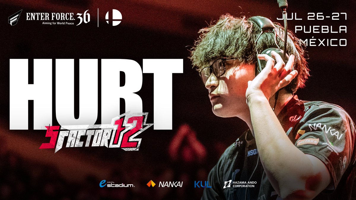 ENTERFORCE_36's tweet image. Hurtがメキシコへ🇲🇽
1000人規模の予選はこの後深夜2時から🌃 #HurtWIN
🐍 E36/Hurt @Hurt_ssb
🏆 S Factor 12
🇯🇵 7/27-28 2:00〜
📡 twitch.tv/VGBootCamp
🏟️ start.gg/tournament/s-f…
#スマブラSP #SmashBros #SSBU #HeroFactor