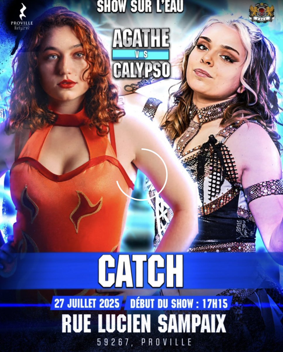 CatchenFranco's tweet image. La CACC a annoncé un match pour leur show qui aura lieu demain à Proville.
Agathe affrontera Calypso