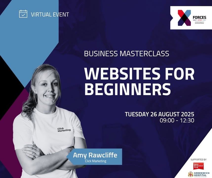 Join our virual Masterclass on 26 August when Amy Rawcliffe will take us through the planning, building, and launching of a website for your #smallbusiness

Don't miss out, book your place now at bit.ly/4kAkDz6 🆓️ or get in touch for further information.