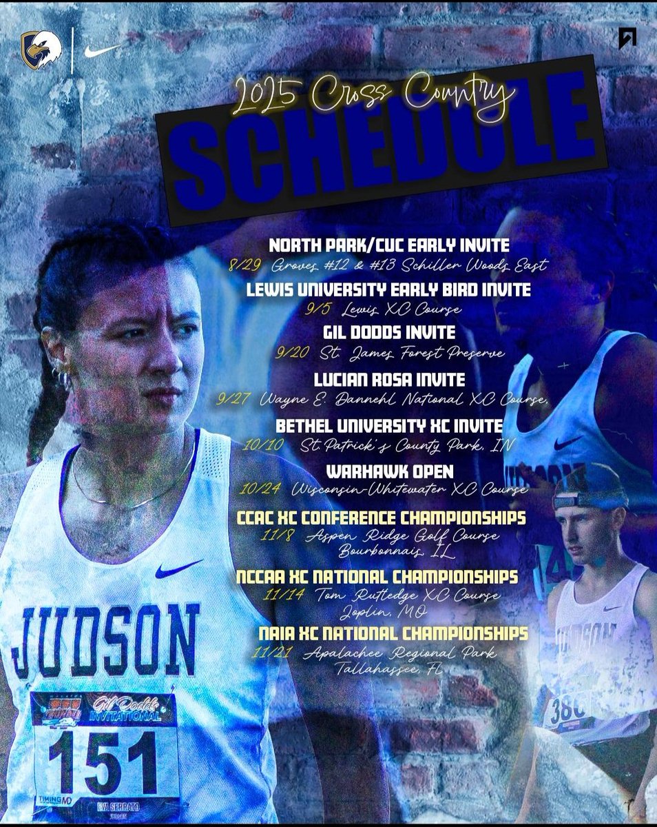 Judson University Cross-Country Schedule. Go Time August 13th.