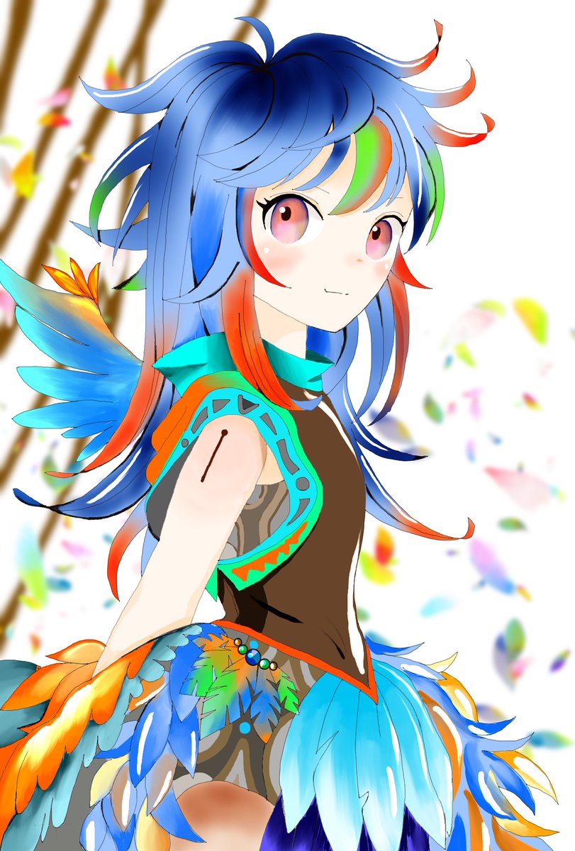 wakaaajam3's tweet image. 花びらひらひら
 #女の子
 #イラスト
 #羽根
 #カラフル