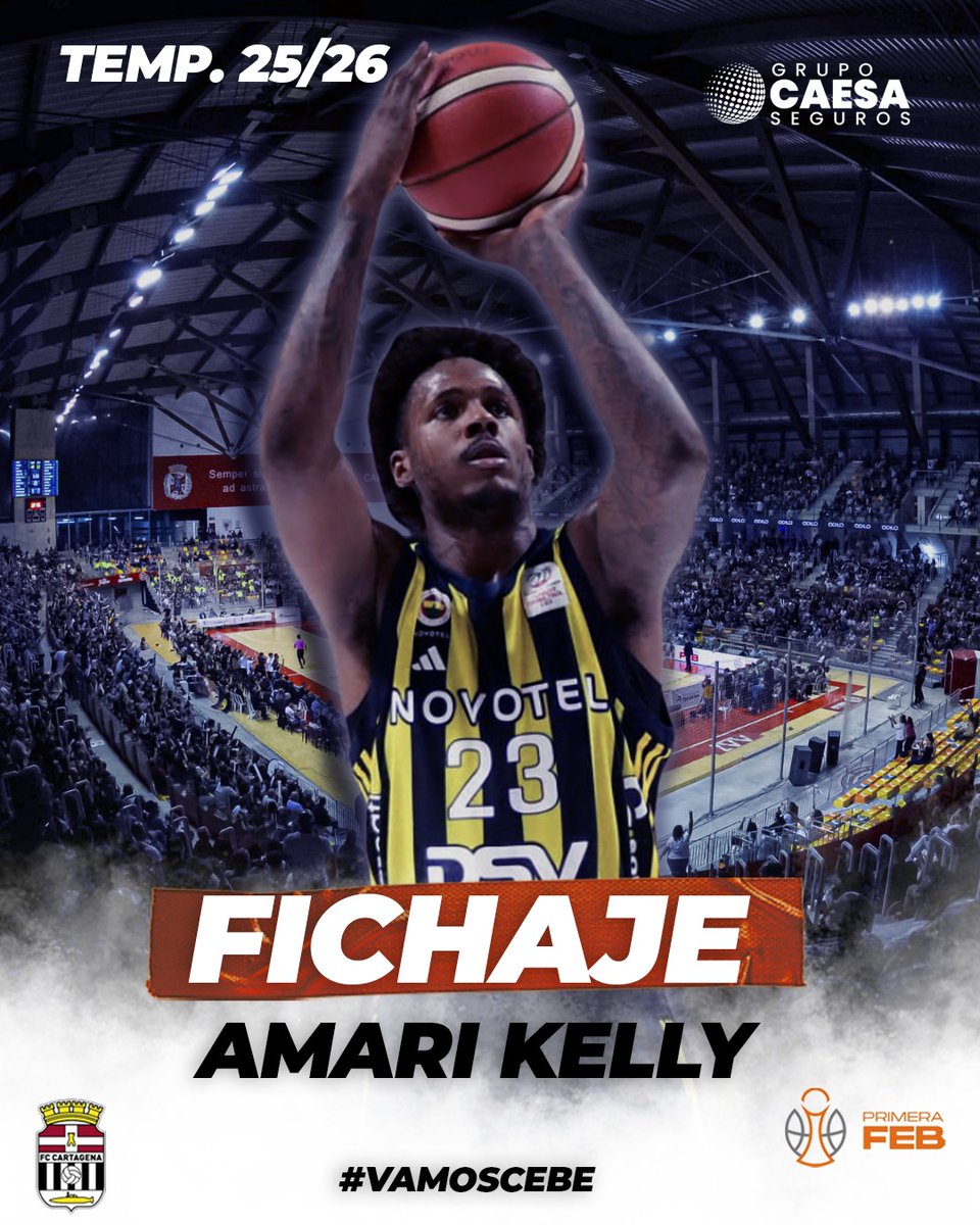 Alex_ReyesIB's tweet image. ⚫⚪ AMARI KELLY se compromete con el Grupo Caesa Seguros FC Cartagena BC.

El interior estadounidense se estrenó en su temporada rookie con el Fenerbahce 2.

Se encuentra jugando en la CEBL de Canadá.

ℹ️ 11.9 puntos, 6.6 rebotes y 1.5 asistencias en TBL.

#PrimeraFEB