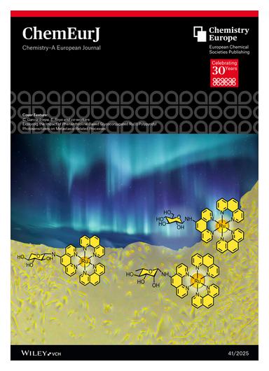 ChemEurJ's tweet image. #CoverFeature Exploring the Impact of Phenanthroline-Based Glycoconjugated Ru(II) Polypyridyl Photosensitizers on Metastasis-Related Processes (Eva Royo and co-workers) ChemEurJ 41/2025 doi.org/10.1002/chem.2… • onlinelibrary.wiley.com/doi/10.1002/ch…
