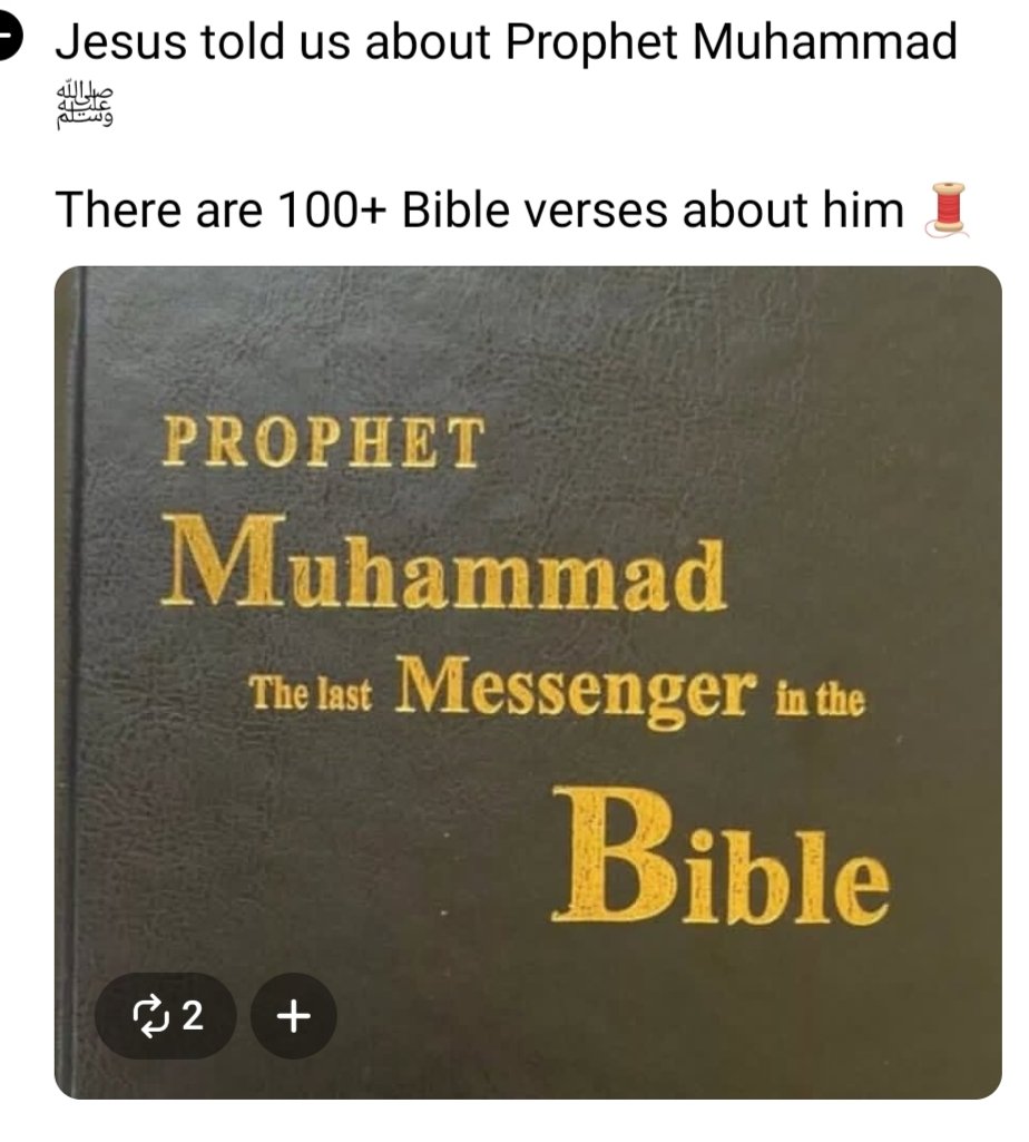 TrueTruth64's tweet image. Prophet Muhammadﷺ the last messenger in the bible.

#SomniacArt #Lions2025 #bbcaq #Caturday #Israel_Enemy_of_Humanity