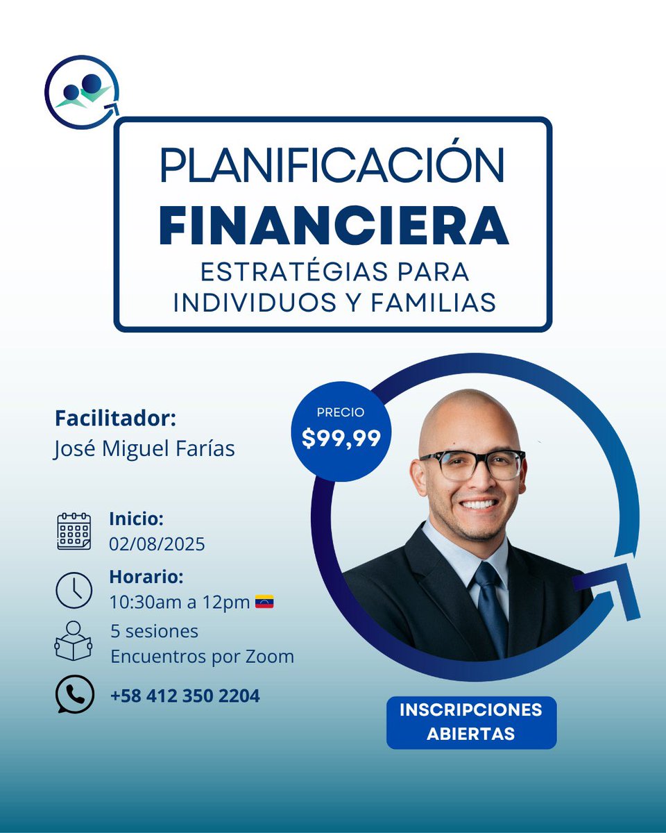 Jmfariasu's tweet image. 👋🏻 En una semana arrancamos el programa de Planificación Financiera. Cinco sesiones para entender cómo tomar mejores decisiones con tu dinero, organizar tus finanzas y pensar con más claridad. Si te interesa ver el catálogo, puedes escribirle al WhatsApp que aparece en la imagen.