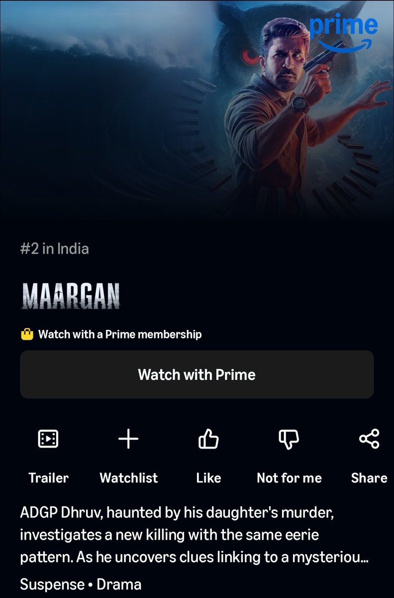 OTT_Trackers's tweet image. Vijay Antony's Recent Blockbuster Movie ๐ฟ๐ฅ
#Maargan (Tamil) Tops Prime Video India at No.2 ๐๐ฅ
Telugu - Malayalam Tops Prime Video India at No.7 ๐๐ฅ
@vijayantony @vijayantonyfilm
@leojohnpaultw @AJDhishan990 @mrsvijayantony
#OTT_Trackers