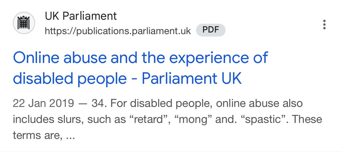 XaniiSix's tweet photo. @realityuk @deitr007 34. “These terms are for many disabled people, as offensive as the worse terms of racial abuse” https://t.co/LcMosdMUnh