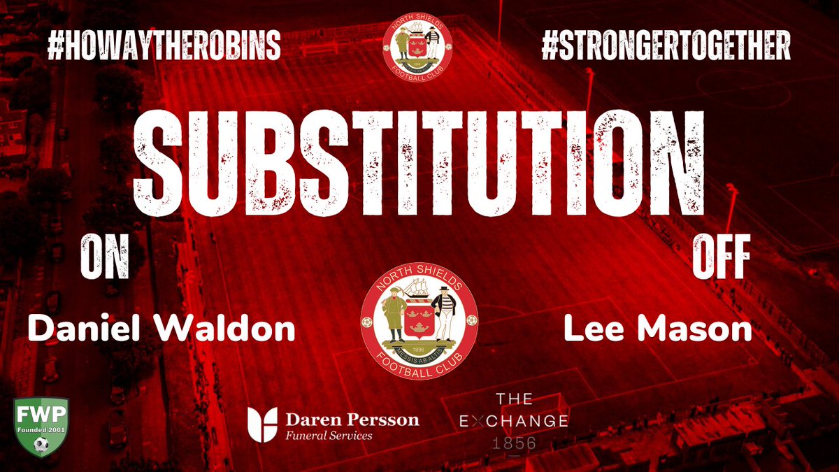 NorthShieldsFC's tweet image. SUB: Daniel Waldon replaced Lee Mason (68&apos;) fwp.co/yEf8nz