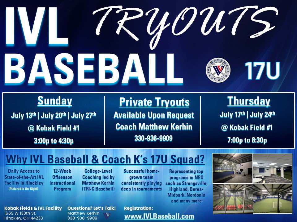 Our 2026 17U team is looking for ONE MORE PITCHER looking to get a taste of college-level coaching &amp; recruiting guidance at its most important time.

Representing top NEO programs such as Highland, Strongsville, Berea-Midpark, Holy Name, Nordonia, Solon, Walsh Jesuit &amp; West G.