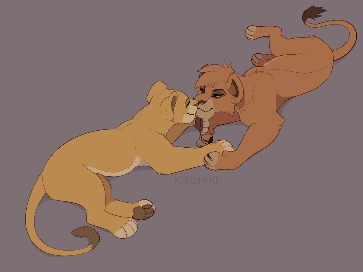 Kitchiki's tweet image. A little compilation of Vitani and Kiara because I just love the dynamic I’ve made for them in my head!
They are my Rapunzel and Cass :)