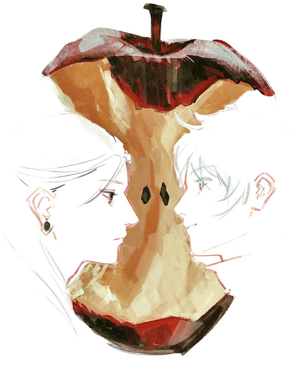 sudstance's tweet image. I must draw apple too ✍️ #夏五 #jjk