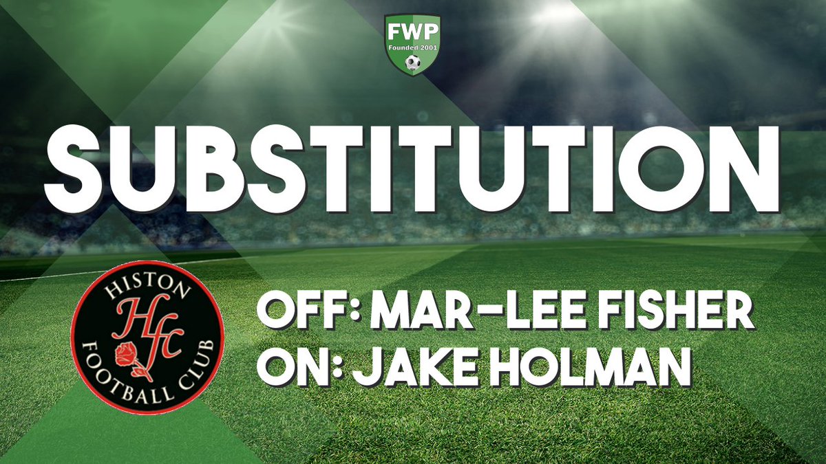 HistonFC's tweet image. SUB: Jake Holman replaced Mar-Lee Fisher (65') fwp.co/fpG5yg