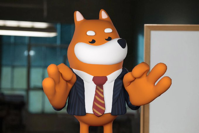 Bonk Token Mascot in a Suit