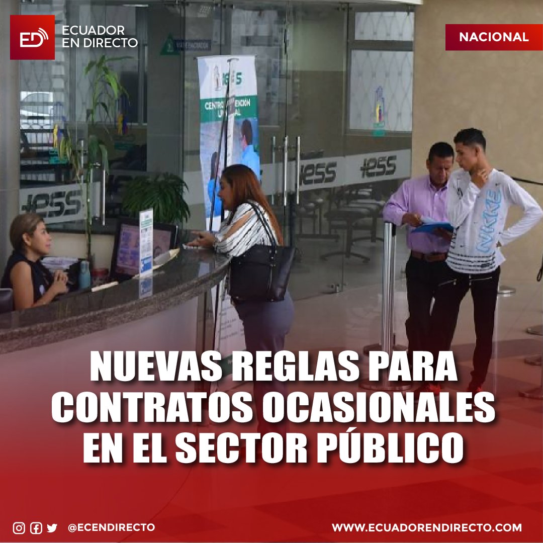 EcEnDirecto's tweet image. #NACIONAL
El Gobierno ha impuesto nuevas restricciones para la contratación mediante contratos ocasionales en el sector público. Entre las seis modificaciones realizadas, destaca que ya no será obligatorio crear un puesto permanente para quienes sean contratados bajo esta…