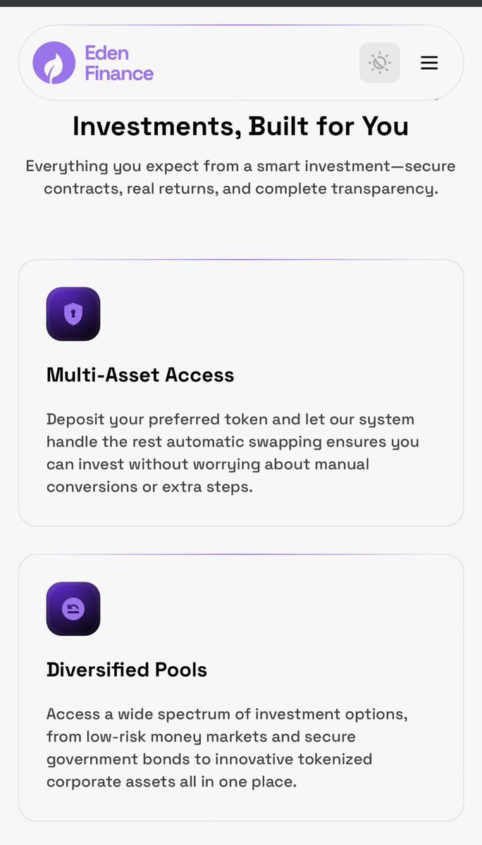 codemon_'s tweet image. Oh, @0xEdenFi would be supporting multi assets, whether WBTH, WETH, USDC, USDT bring it all into the garden and we’ll handle the rest.
EdenVest is for smart investors.