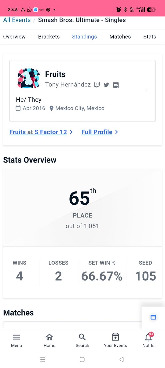 65 en el Factor con wins sobre Dyn y Leaf :) perdí vs Bonilla y Whisky

Ggs a todes, jugué bien pero pude haber llegado más lejos, así es esto