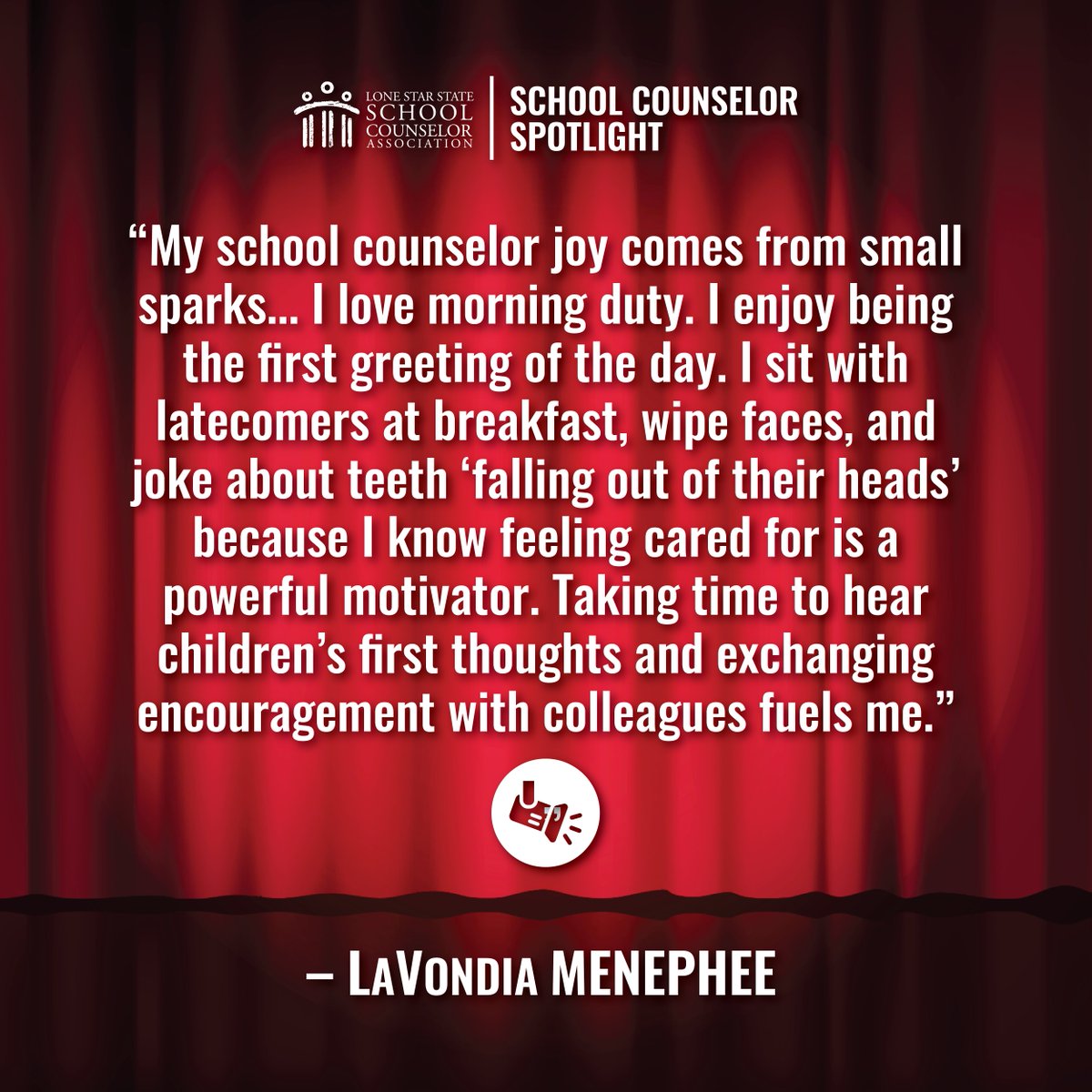 LSSSCA1's tweet image. 🌟 Meet our next School Counselor Spotlight: LaVondia! 🌟
💛 LSSSCA proudly honors TX counselors making a real impact—through big initiatives or small everyday wins. LaVondia, you inspire us! 

👏 Drop an emoji or RT to celebrate LaVondia! #LSSSCA