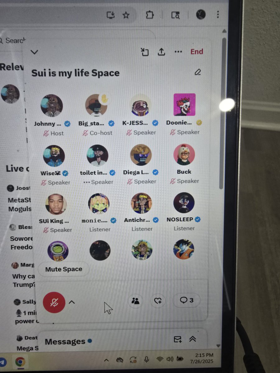 Thank you to everyone who supported my test Space. I was stoked to have 30+ Sui family in the room.
