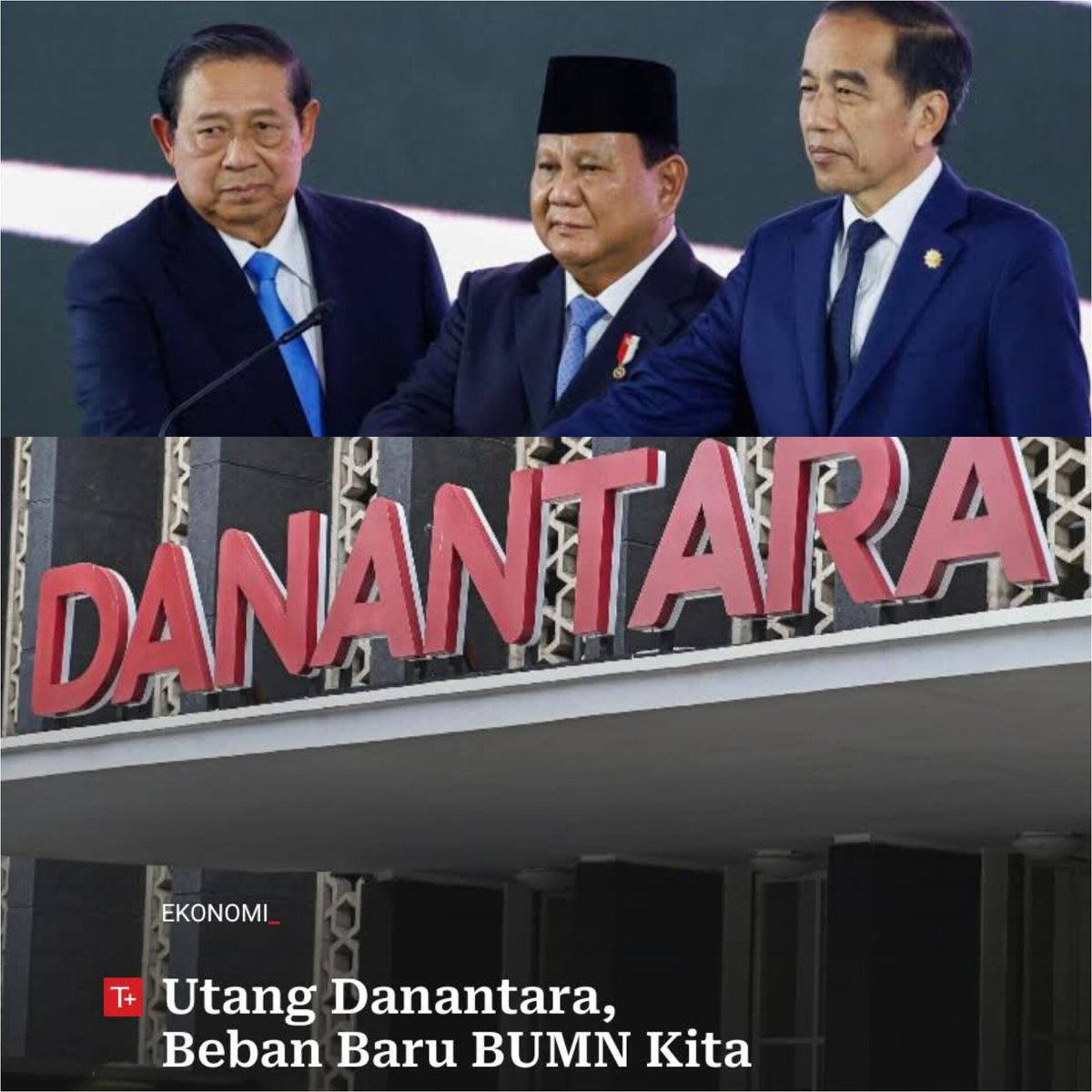 :KITA:

SBY. JOKOWI.PRABOWO.

BONUS
PONAKAN LUHUT 

Yg lain jadi KOMISARIS. 

🔻Utang Dan antara
      Beban Baru BUMN kita.
