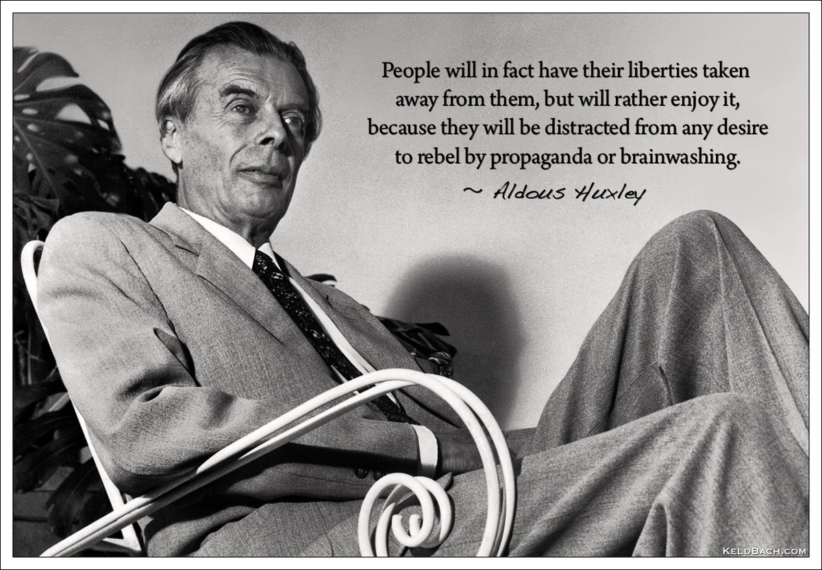 Aldous Huxley, author of the novel "Brave New World" and Visiting Professor at Cal, 1962-63, was born July 26, 1894. At Berkeley, Huxley gave his famous "The Ultimate Revolution" lecture, predicting a near future of entire societies living happily brainwashed into subservience.
