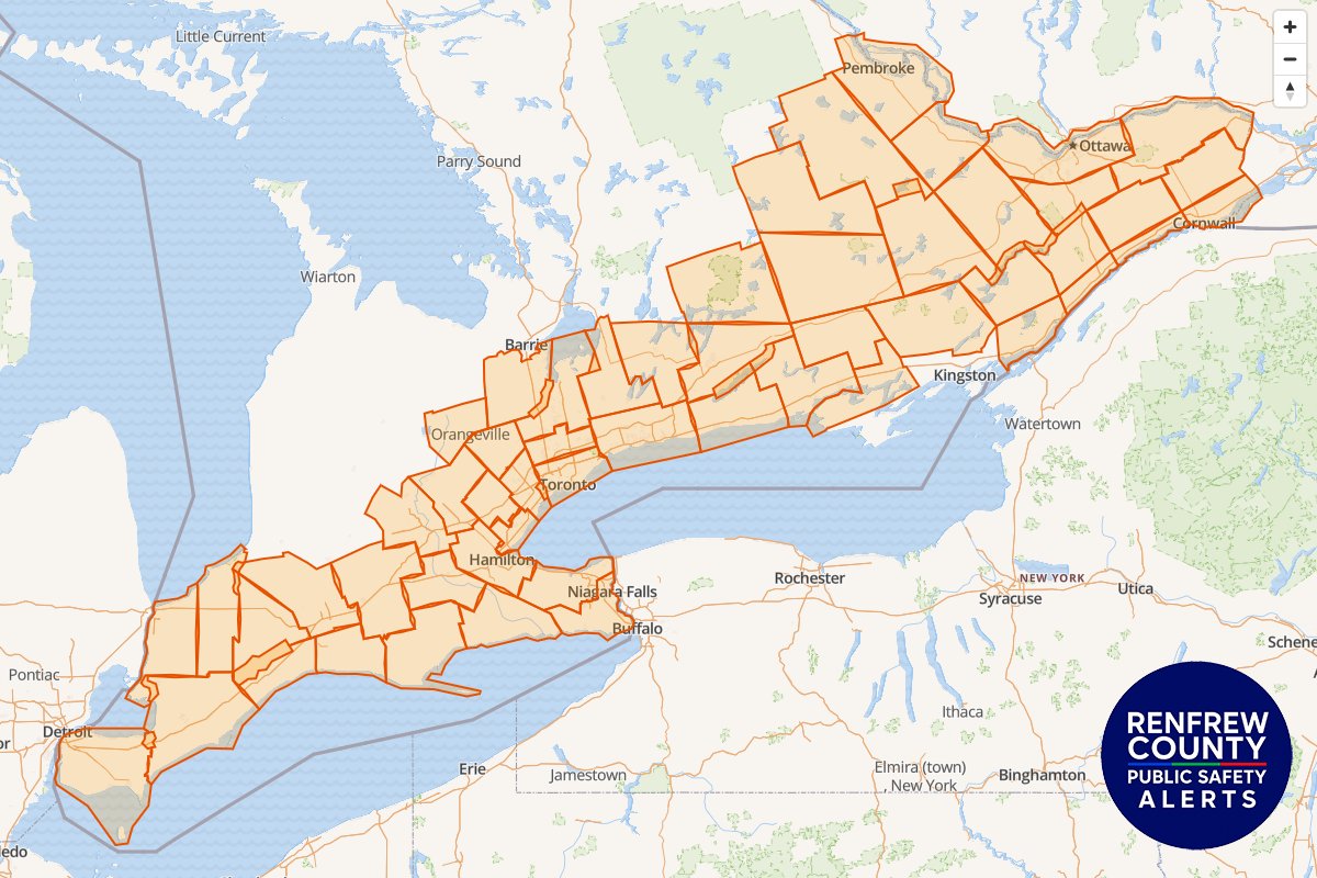 RenfrewCntyScan's tweet image. 🚨 HEAT WARNING IN EFFECT 🚨 - Update 16:12 2025/07/26
---------
⚠️ Severity/Urgency: Moderate / Future
📻 Broadcast/Wireless Alert: No / No