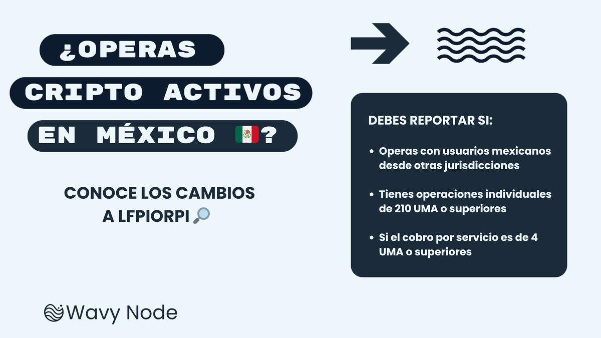 ¿Estás operando cripto activos en México 🇲🇽? Esto debes conocer: 

El panorama acaba de cambiar significativamente con los cambios a la Ley Federal para la Prevención e Identificación de Operaciones con Recursos de Procedencia Ilícita