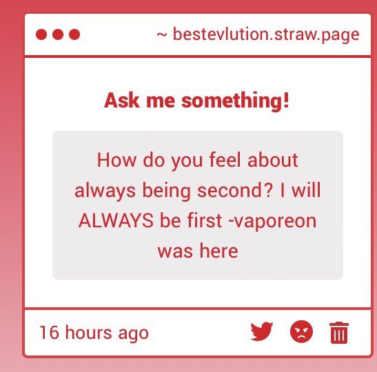 BestEVlution's tweet image. being second what
second in the loser contest? Cuz you’d be first, that we can agree