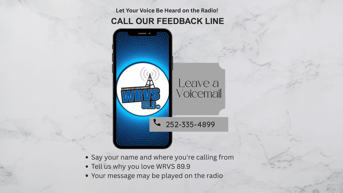The Feedback Line is open! Call us at (252) 335-4899 #community