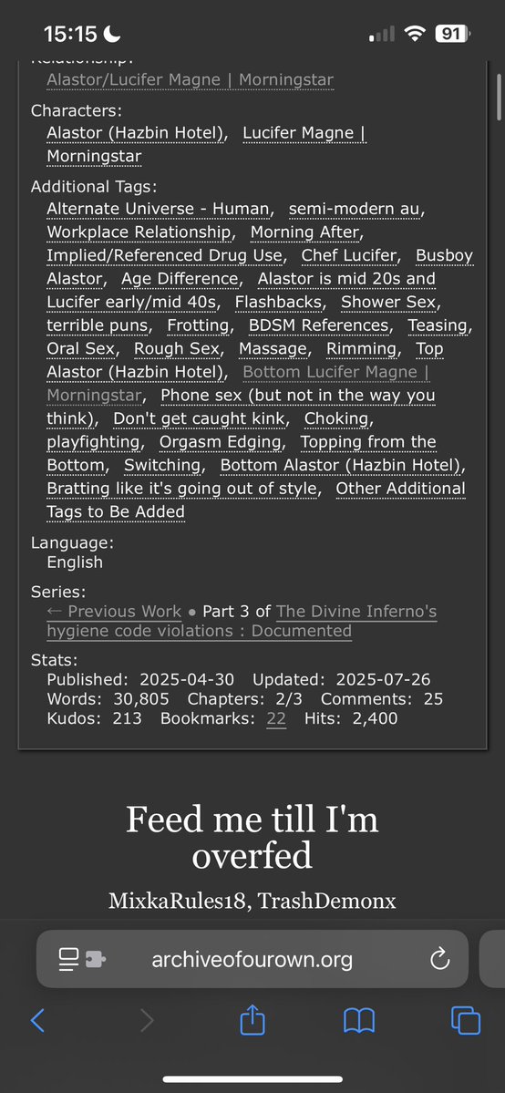Mixkarules18's tweet image. I hope yall are hungry
Please join me and @NTrashdemon for the next installment of our Chef AU!!
Enjoy, it’s quite the dish😉
archiveofourown.org/works/65145985…
#RadioApple #AppleRadio #HazbinFanfic #MixedTrash
