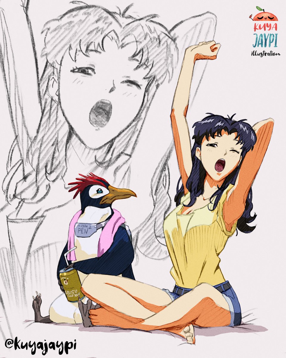 kuyajaypi's tweet image. Misato Katsuragi sketch