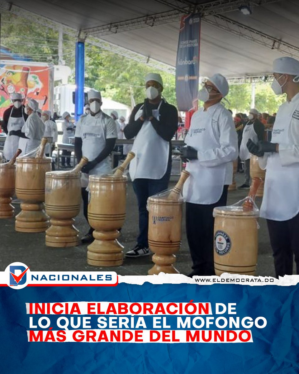 eldemocratard's tweet image. Santiago busca este sábado un certificado de Guinness con el mofongo más grande del mundo, cuyo proceso de elaboración inició poco minutos después de las 3:00 de la tarde en el Parque Central, con la presencia del jurado de Guinness.
El proyecto, titulado “Santiago Inspira: El…
