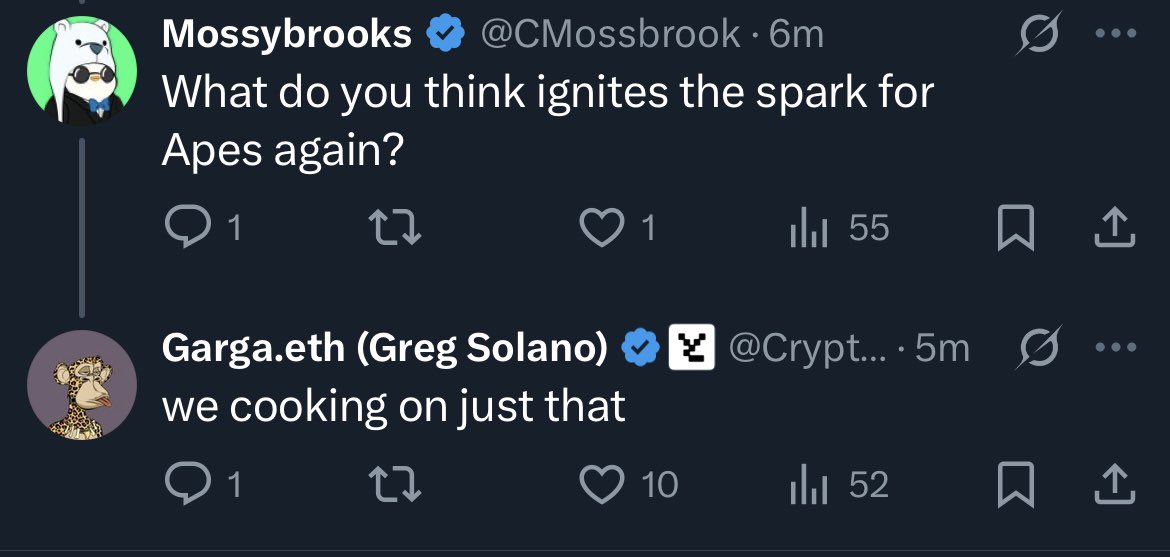 0xMaverickx0's tweet image. Loving this from @CryptoGarga 

Cooking 🧑‍🍳 

Bored Ape Vibes!
