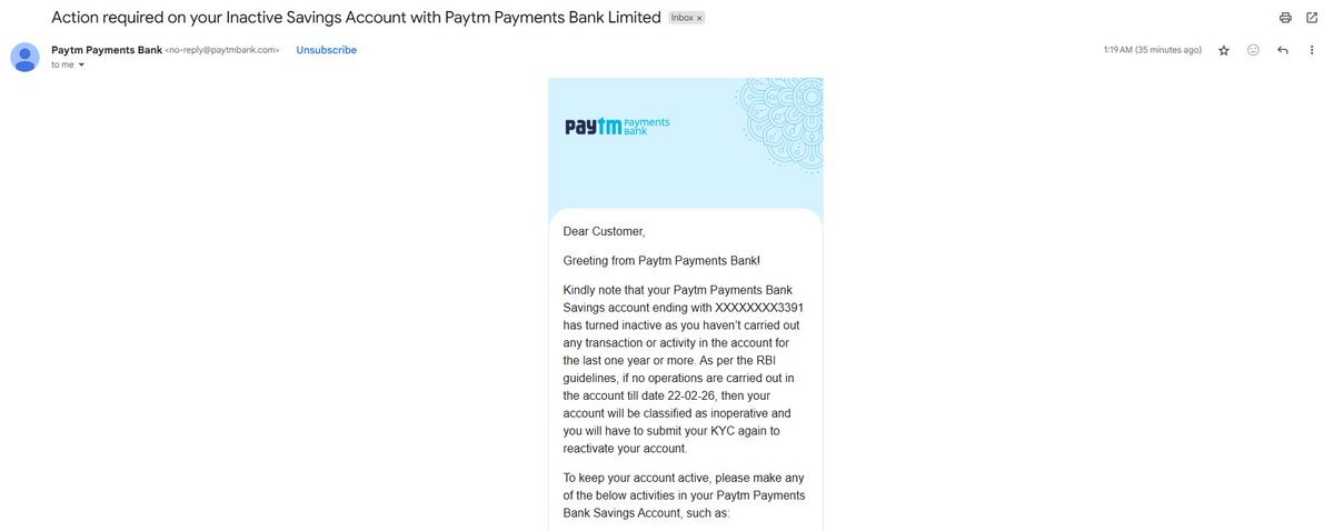 Om_patil2705's tweet image. Paytm Bank mailed me like: “Your account is inactive.”
Bro… tum khud banned ho😂.
Kya nasha hai tumhe?
@PaytmBank @Paytm
